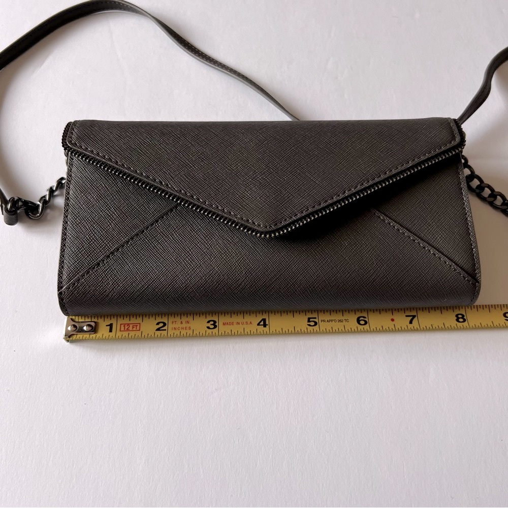 REBECCA MINKOFF LEATHER CROSSBODY BAG DARK GRAY NWOT